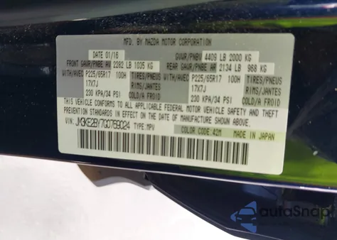 2016 Mazda Cx-5 Sport from USA, damaged, VIN JM3KE2BY7G0769024